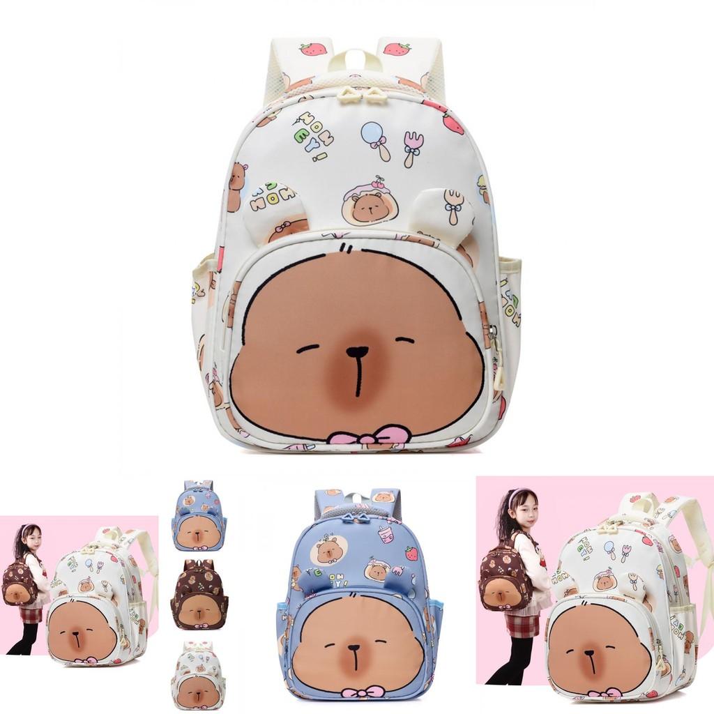 Adorable Cartoon Backpack For Kids With Cute Capybara Design Lightweight And Versatile