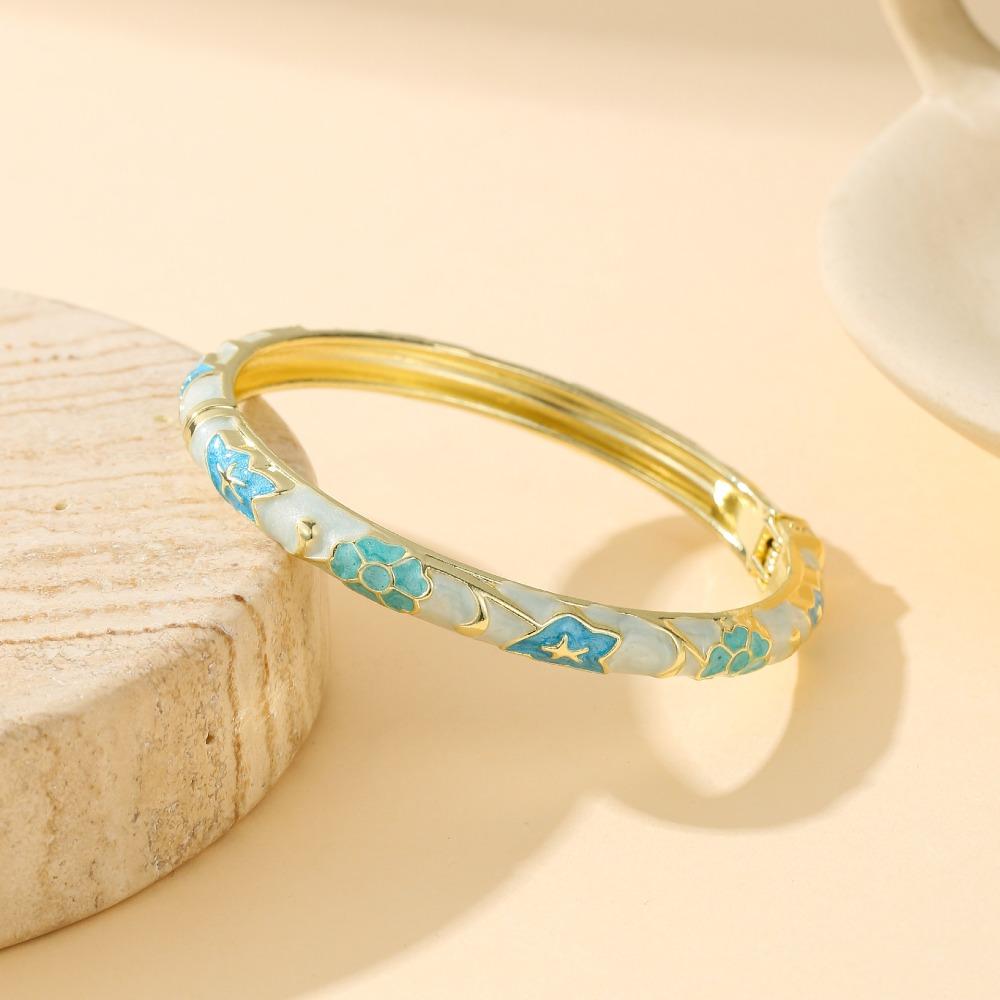 Exquisite Oil Drop Bracelet Zinc Zinc Zinc Alloy Chinese Style Bracelet Floral Bracelet Party Jewelry