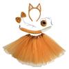 Sheepdog Costume Set Dog Ears Headband Bowtie Tail Nose Tutu Skirt for Kids Halloween Costume Cosplay Party