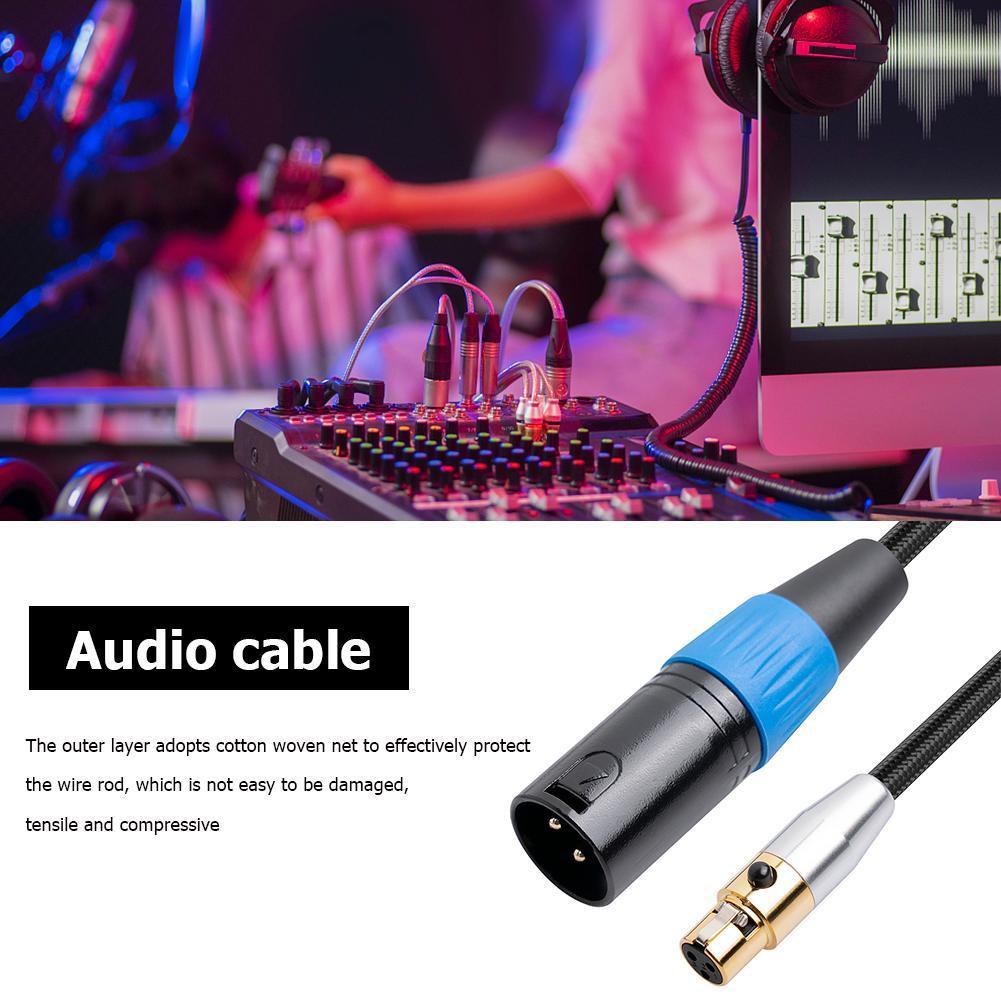 0.3/1/2/3/5M Audio Line Adapter Cable 24AWG Oxygen-Free Copper 3 Pin Mini XLR Female To 3 Pin XLR Male Cable for Camera Mixer