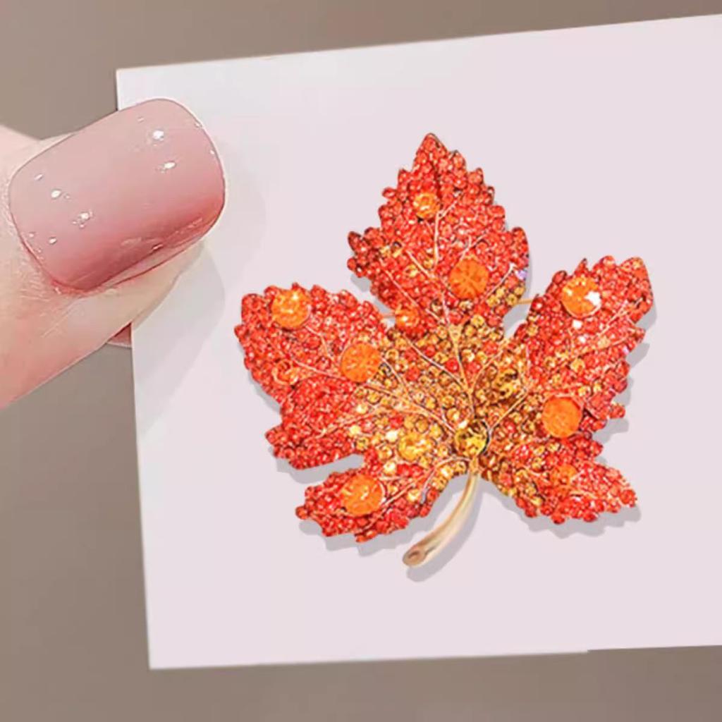 2024 Luxury Maple Leaf Brooch - Elegant Women's Coat Accessory & Corsage Pin