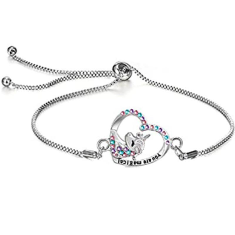 Unicorn Necklace, Cute Colorful Diamond Accessories Necklace Gift