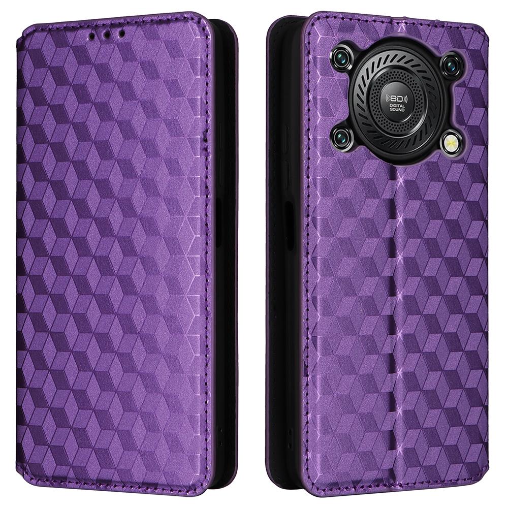 For Oukitel C60 Pro/C60 Case Wallet Rhombus Imprinted Leather Phone Cover