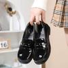 Black Thick Heel Platform College Uniform Small Leather Shoes Women's Autumn New Height Increase Mary Jane Shoes Short Single Shoes