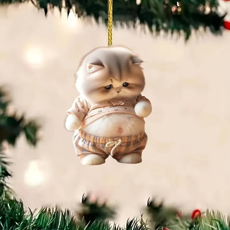 Feline/Canine Car Decors Acrylic Hanging Charm Easy Install Interior Styling Accessory Auto Interior Ornament for Vehicle