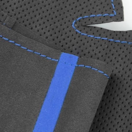 Suede Blue-Line Steering Wheel Leather Cover For Toyota Prius 30 XW30 2009-2015