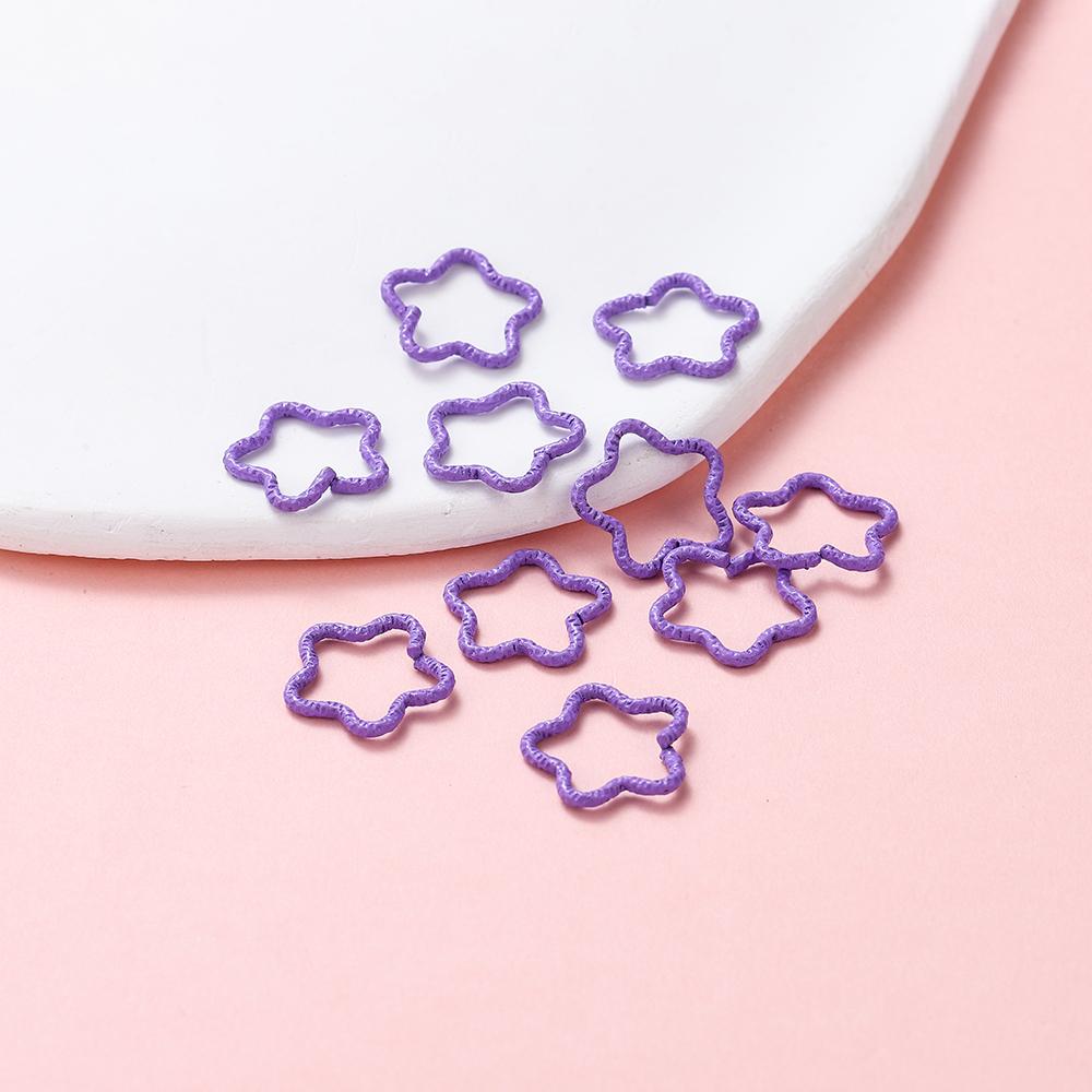 50 Stück/Los Bunte offene Ringe Sternform Biegeringe Für Schmuckherstellung Schlüsselanhänger Handy-Kette Bastelbedarf