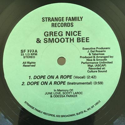 12inch Record NICE & SMOOTH - Dope On A Rope / Skill Trade SF777 Strange Family  1987 US Rap & Hip-Hop/R&B Used