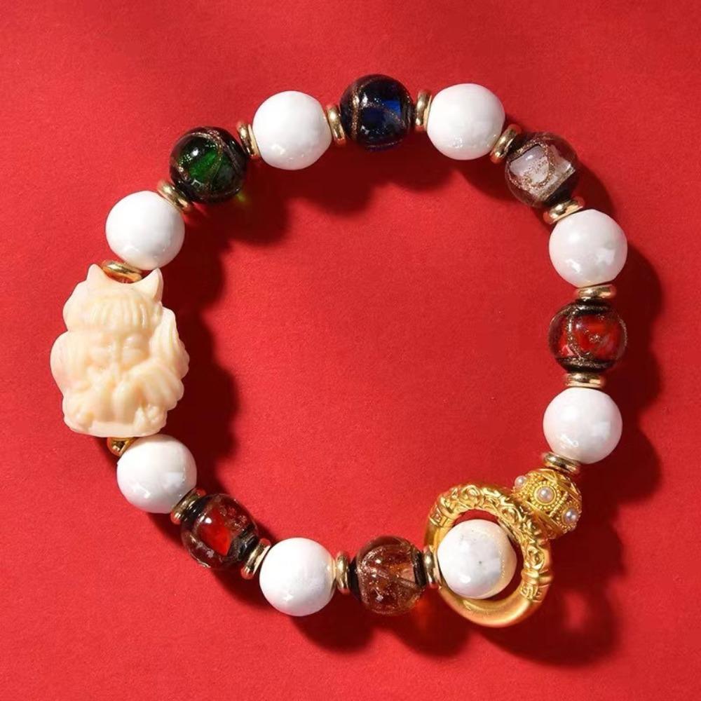 Ancient Five-way God of Wealth Bracelet, Five-color Multi-treasure Fragrant Gray Glazed Couple, Lao Qin Same Bracelet Bracelet Gift