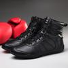 New Wrestling Shoes Couples Blue White Leather Men Women Boxing Shoe Professional Competition Sports Fighting Boots Unisex