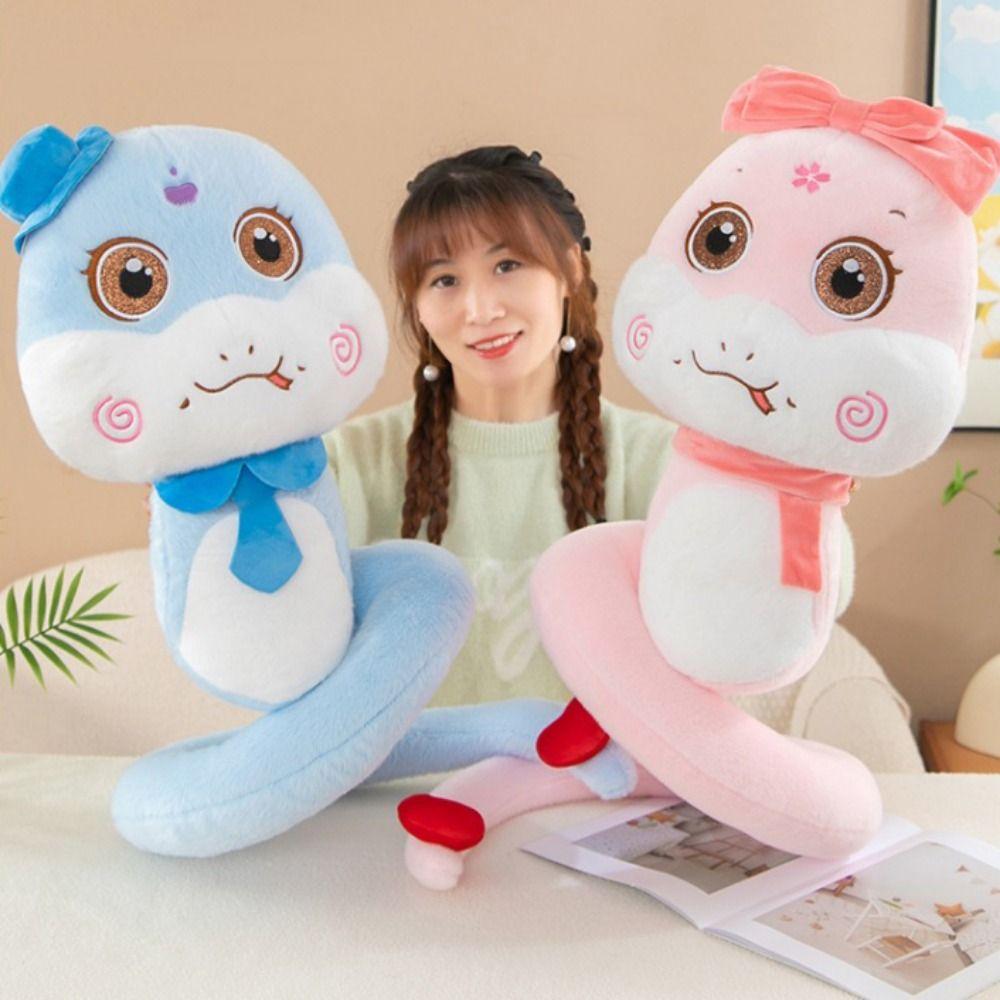 Big Eyes Snake Year Plush Toy Hat Lucky Snake Doll Keychain  New Year Gifts
