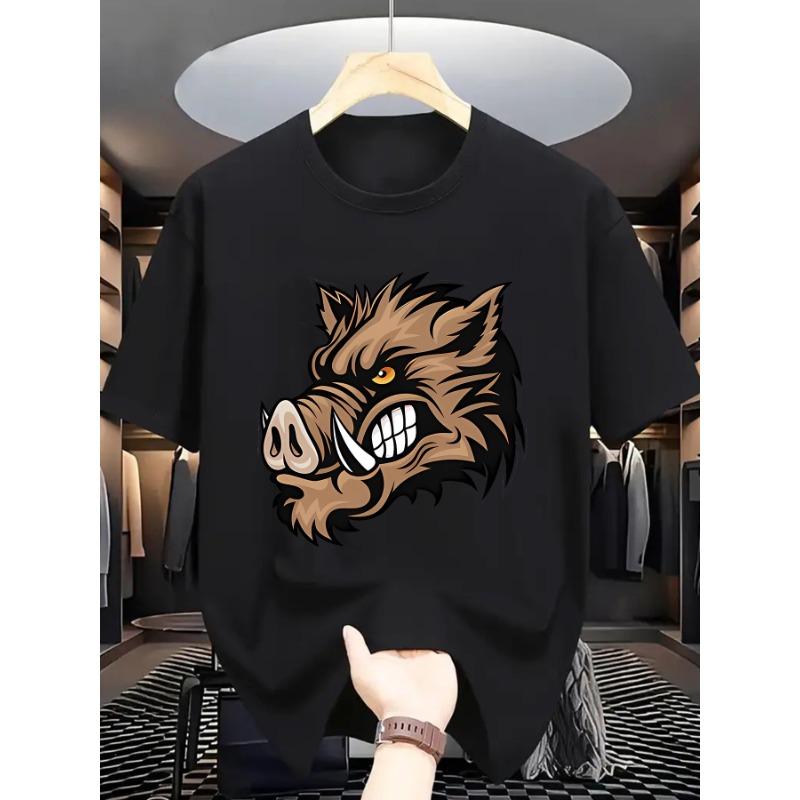 European Size Summer Men'S Fashion Pattern Short-Sleeved T-Shirt Letter Pattern Printing