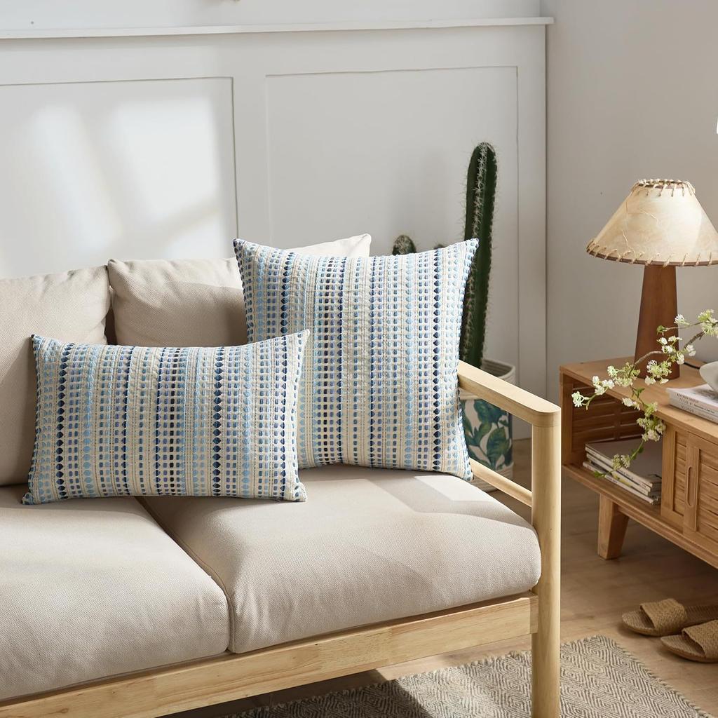 Federa Cuscino a Pois Intrecciata Copricuscino Decorativo per Divano Soggiorno Morbido Tessile per la Casa Elegante Accessorio per Divano