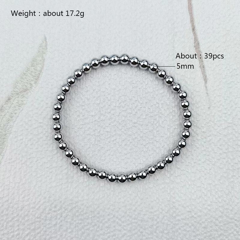 Wasserdichtes Perlenarmband für Damen – langlebige, lichtechte, verschleißfeste Edelstahlperlen an einem elastischen Seil