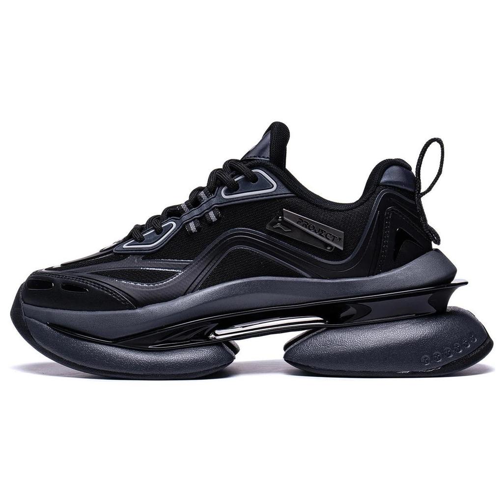 Li Ning Project* Spirituelle Leere Rutschfeste und abriebfeste Low-Top-Freizeitschuhe für Damen, Schwarz, AGLT038-1