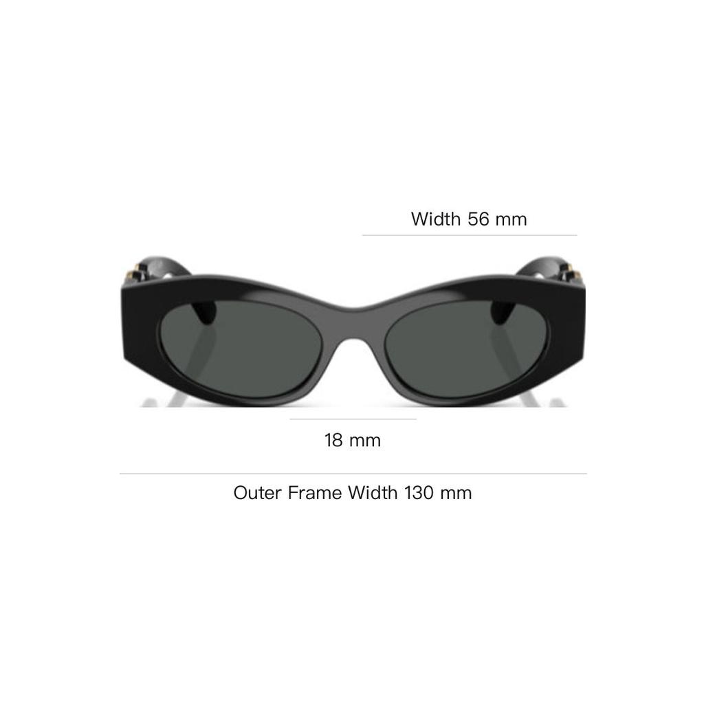 Versace Solid Design Cat Eye Sunglasses Women Sunglasses Black VE4480U