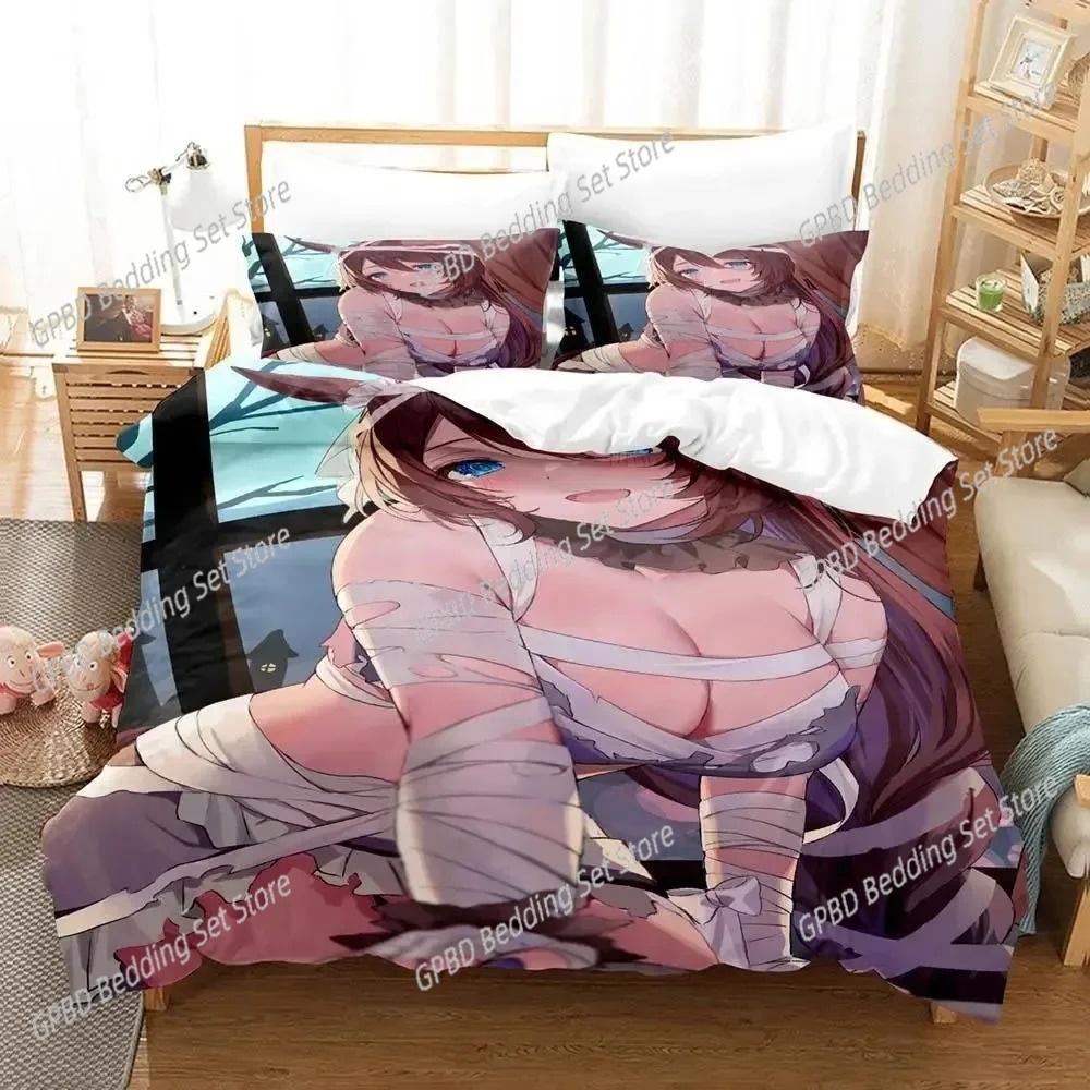 Mummy Girls Anime Ložní souprava Povlak na přikrývku Ložní souprava Povlak na peřinu Povlak na polštář Přikrývka king Queen Size Chlapecká Dospělá Ložní souprava