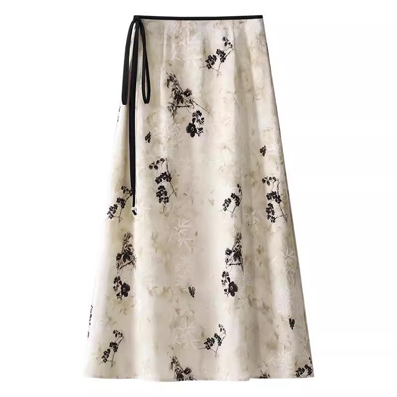 Lato 2025 Wysokiej klasy spódnica A-line w stylu chińskim