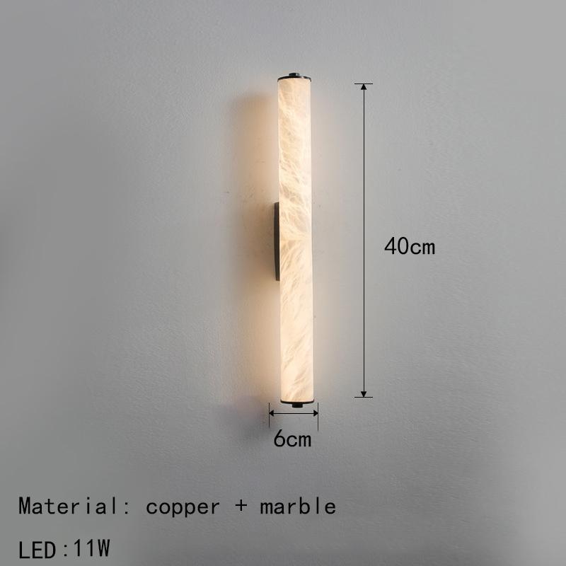 Spanish Marble LED Wall Light Gold Black Copper Indoor Living Room Bedroom Stairs Hotel Sconce 25/30/40/50/60cm Wall Lamp