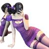 Sexy Lingerie Sexy Lace Perspective Pajamas Seduction Uniform Suit Pure Desire Purple Bow Nightdress