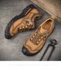 Men's Versatile Casual Leather Shoes - Thick Sole, Wear-Resistant, Genuine Leather, Spring 2023 Hiking & Labor Protection Shoes.