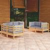 Day and Night - Day and Night Garden Furniture Set 6 Pieces and Cushions Solid Pine Wood