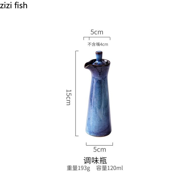 Ceramic Seasoning Bottle Oil Pot Oil Bottle Soy Sauce Pot Kitchen Supplies Spice Jar Vinegar Pot Seasoning Box Spice Tools
