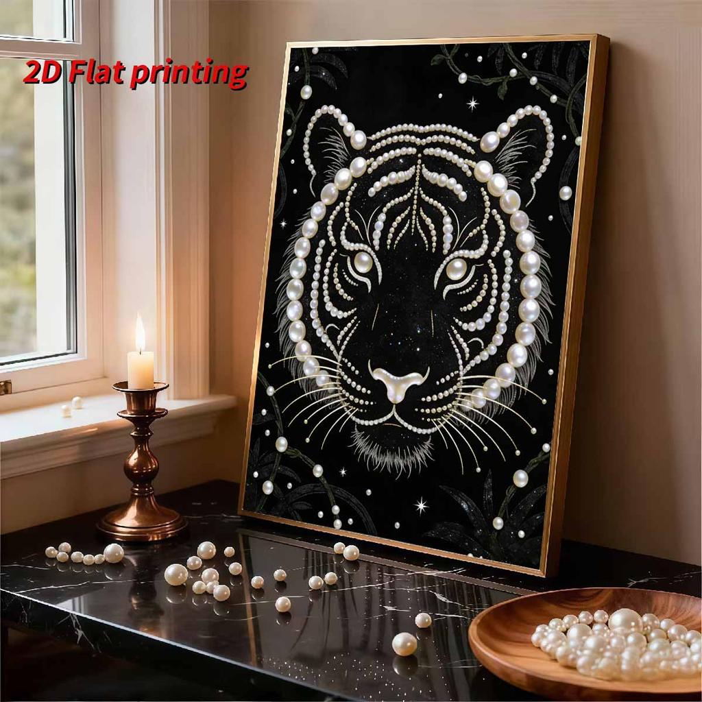 DIY Tiger Pearl Art Painting for Adults/Beginners Gift Home Decor Pearl Gem Paintings Picture Arts Craft 30x40cm Without Frame