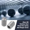 20pcs  Set Stainless Steel Thread Hex Spring Ball Plunger Screw (M6*10)