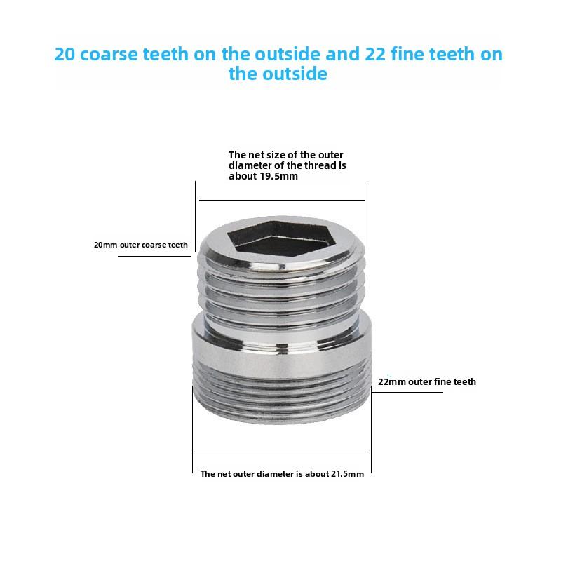 Faucet Adapter 22 Turn 16 18 20 22 24 26 28 30 32mm Internal and External Fine Tooth Faucet Conversion Thread Accessories