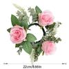 Romantic Rose Candlestick Exquisite Aromatherapy Candlestick Crafts Wreath Ring  Gift