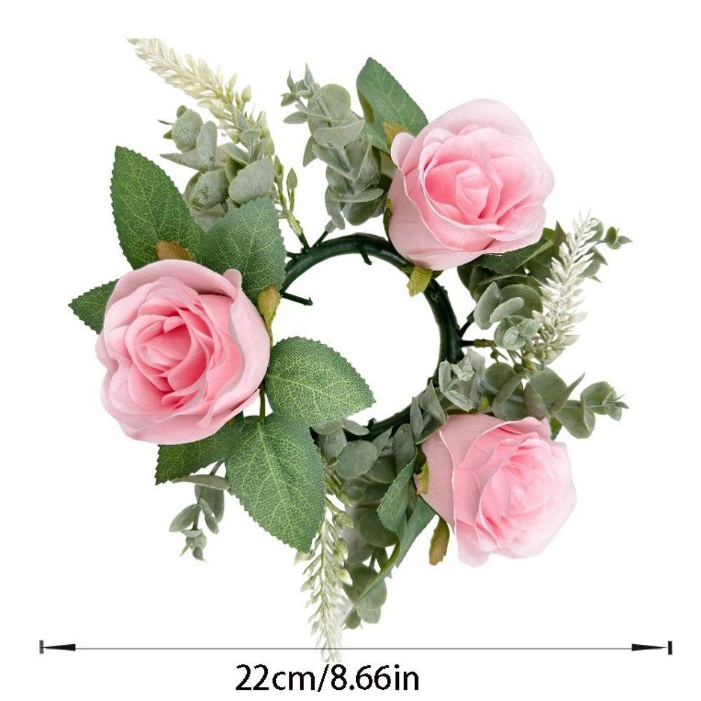Romantic Rose Candlestick Exquisite Aromatherapy Candlestick Crafts Wreath Ring  Gift