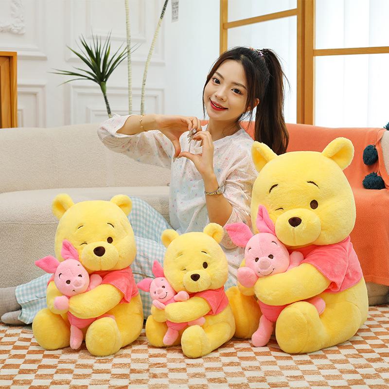 New Cute Hug Winnie the Piglet Doll Plush Toy Throw Pillow Girl Sleeping Doll Birthday Gift