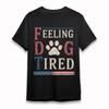 Women's Plus Size Soft Classic T-Shirt Dog Paw Print With Tired Text Design Tee