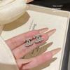 Orecchini di Lusso con Doppio Disegno C Full Strass Gioielli di Moda Eleganti Per Donna