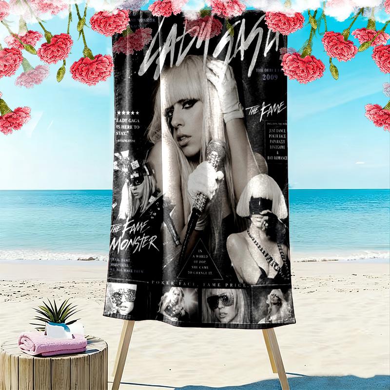 Gaga Print Strandtuch, Großes Weiches Schnelltrocknendes Handtuch für Strand Camping Schwimmen