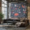 Whimsical Forest Tapestry Woodland Animals Deer Fox Bear Nature Home Decor Wall Hanging Room Aesthetic Bedroom Living Room Art