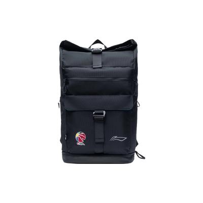 Li Ning Sport Basketball Serie CBA Professionell Lässig Vielseitig Fitness Große Kapazität Polyester Studentenrucksack Unisex Rucksack Schwarz ABST027-1