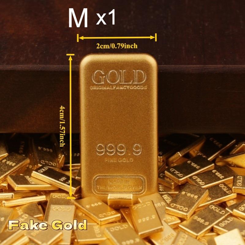 30pcs+1pc Highly Realistic Fake Golden Bars - Modern Metal Decorative Strips, Suitable for Home and Office, No Power Required