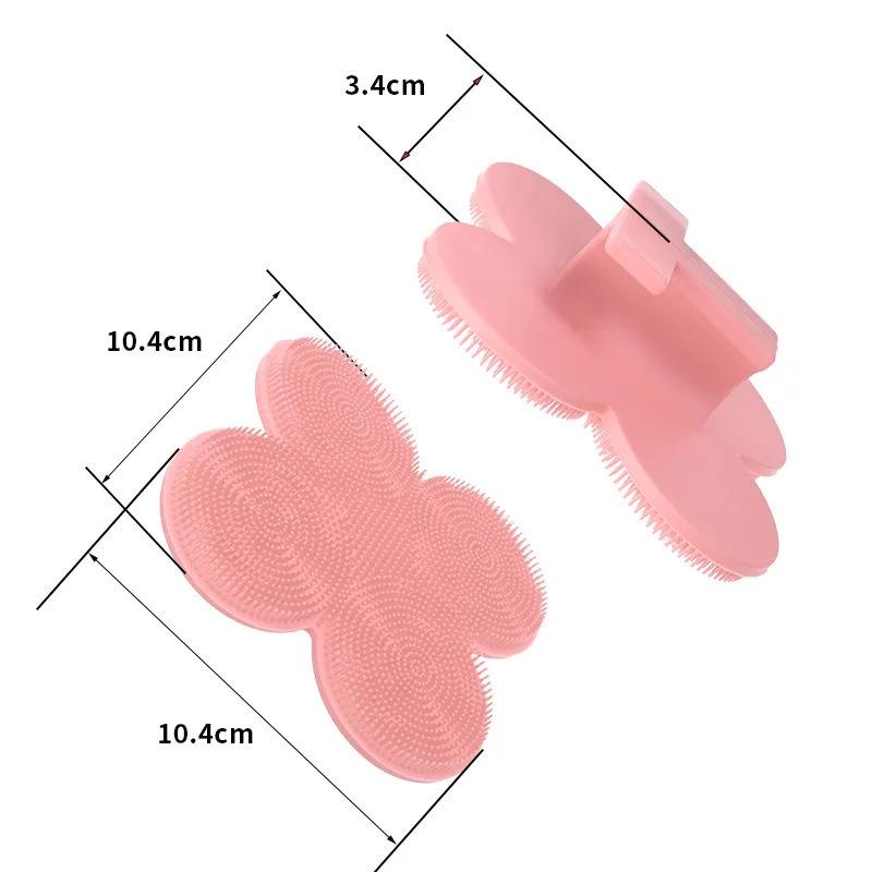 Silicone Double-Sided Bath Massage Brush with Long Handle