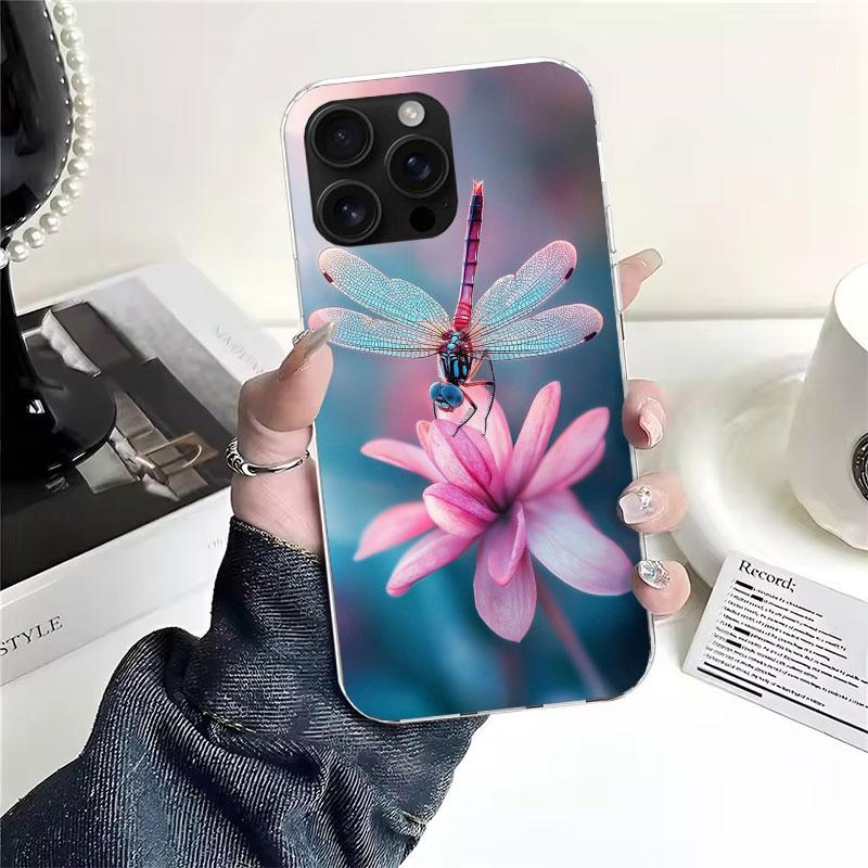 

Beautiful Dragonfly Enthusiasts Soft Phone Case For IPhone 11 17 Air 16E 16 Pro Max 15 + 14 Plus 13 Mini 12 Apple 7 SE 8 Fundas iPhone 17 Pro