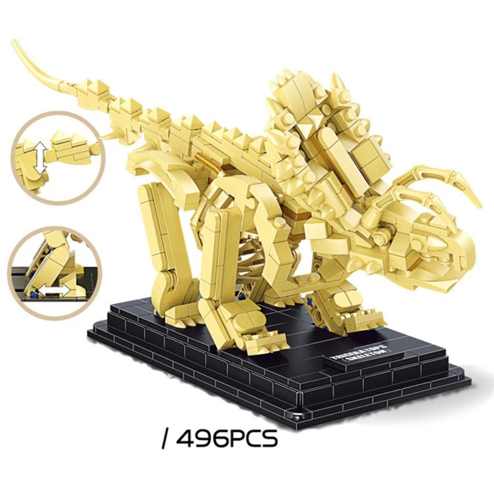 Dinosaur Skeleton Fossils Building Blocks Jurassic Park World Tyrannosaurus Rex Model Bricks Toys For Children Boy Gifts