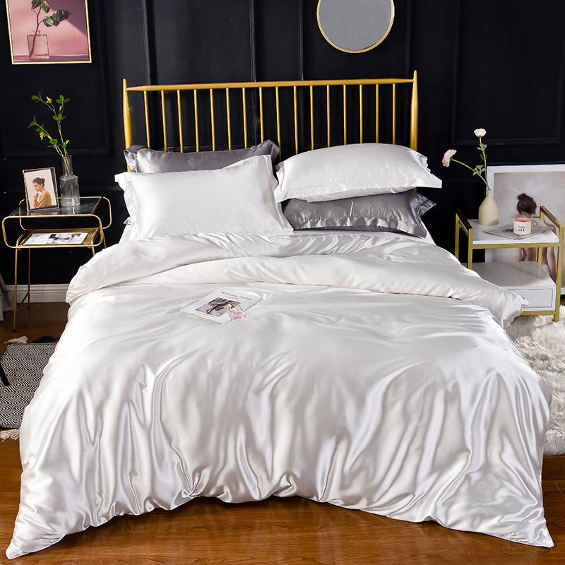 High-End Home Rayon Satin Bedding Set Luxury Single Double Duvet Cover Set High Quality King Queen Size Bedding Sets No Sheets