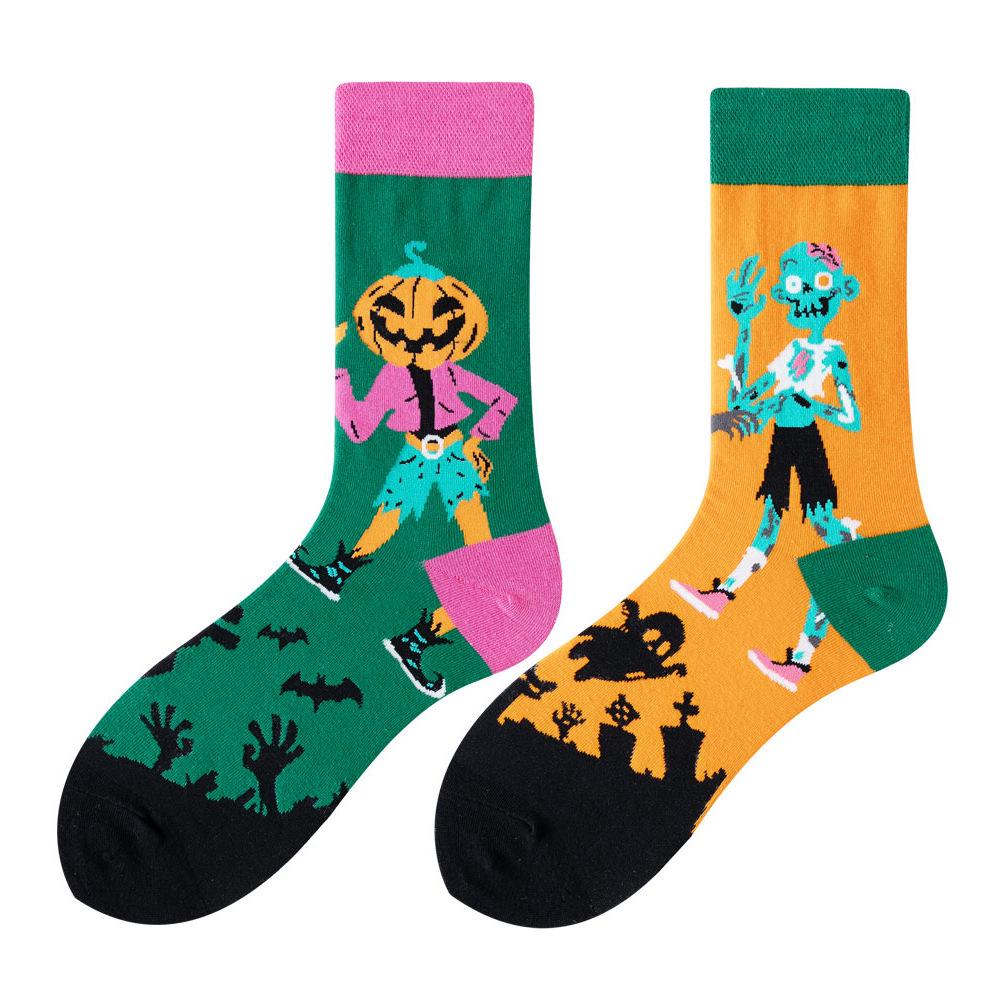 SMLSOX Summer Asymmetrical Mandarin Duck Couple Mid-Calf Colorful Christmas Cotton Fashion Socks