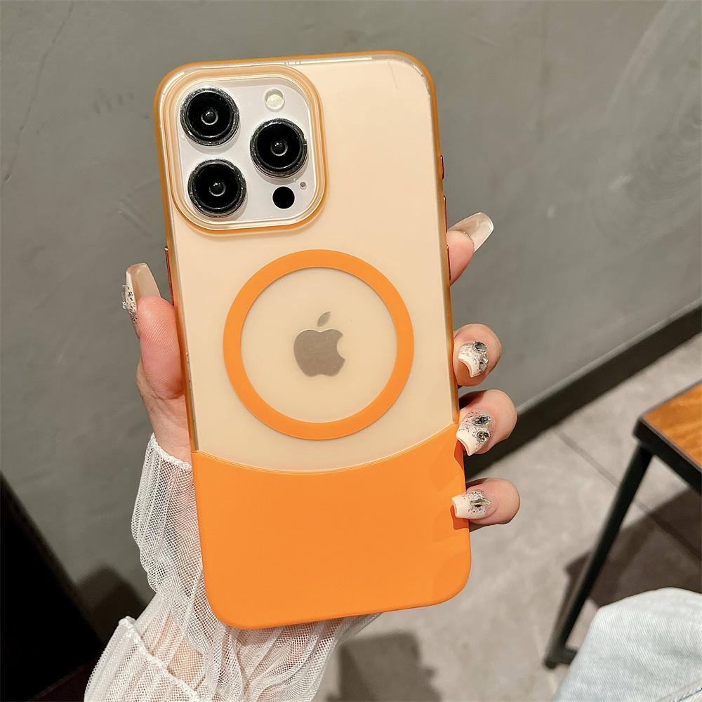 Frosted Transparent 2IN1 For Magsafe Wireless Charging Hybrid Colorful Case For iPhone 11 12 13 14 15 Pro Max Plus Hard Cover