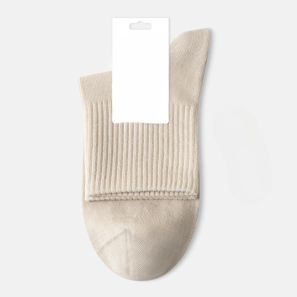 Female Spring and Summer Pure Cotton Anti Sweat Absorbable Breathable Boneless Tube Socks
