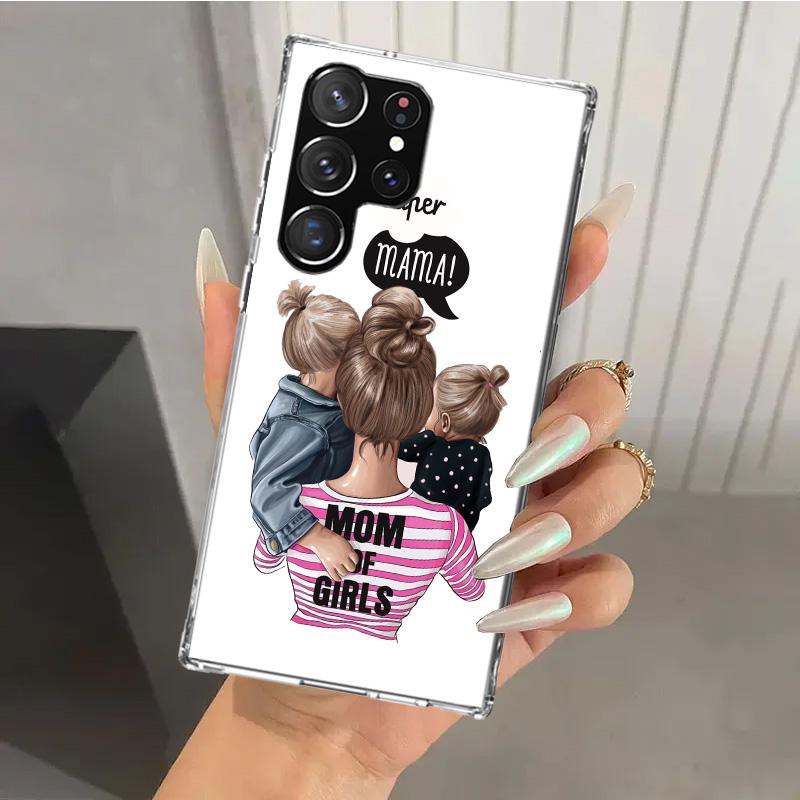 Baby Mom Girls Phone Case for Samsung Galaxy S26 S24 S23 Ultra S25 Edge S22 S21 Plus S20 FE + Soft Print Shell Funda Galaxy S25