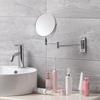Copper Cosmetic Mirror Double Side Folding Wall Mirror Telescopic Mirror Bathroom Mirror 3 Times Magnification