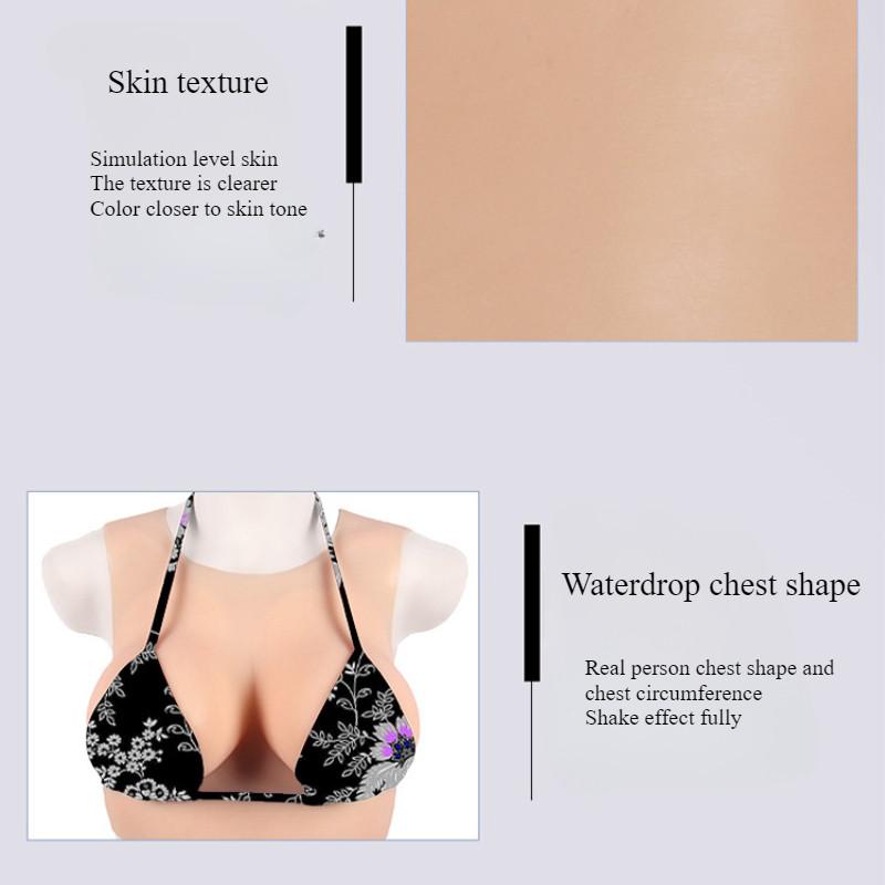 Round Neck Silicone Prosthetic Breast That Can Shake Women's Clothing Big Shot Oversized Cosplay Fake Chest Comic Exhibition Anchor Supplies