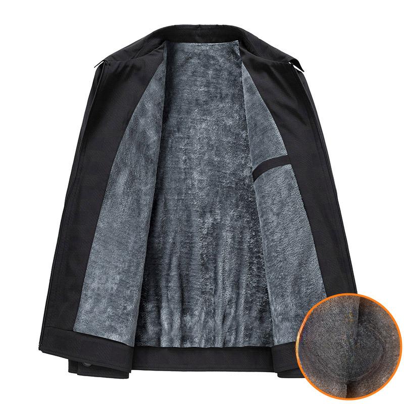 Spring and Autumn Middle-aged Jackets In the Elderly Casual Fleece Thickened Autumn Coat Men On Clothes